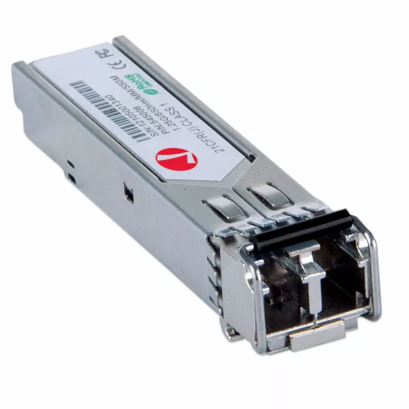 „Intellinet“ optinis siųstuvas-imtuvas, gigabitinio šviesolaidžio SFP „Mini-GBIC“, 1000Base-Sx (LC) daugiamodis prievadas, 550 m, bangos ilgis 850 nm, eternetas, šviesolaidis, atitinka MSA, atitikmuo „Cisco GLC-SX-MM“, trejų metų garantija