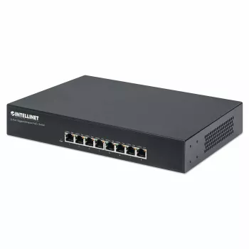 Intellinet 8 prievadų Gigabit Ethernet PoE+ komutatorius, 8 x PoE prievadai, IEEE 802.3at/af maitinimas per Ethernet (PoE+/PoE), Endspan, Stalinis, Dėžutėje