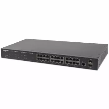 Valdomas komutatorius Intellinet 24 prievadų gigabitinio eterneto PoE+