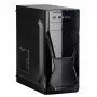 PC korpusas Akyga AK13BK Micro Tower — ATX/Micro-ATX, 3×3,5 col. nišos, 3×2,5 col. nišos, viršutinis PSU, USB 3.2 Gen1×2, maks. GPU 385 mm, juoda
