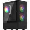 PC korpusas KRUX VAKO KRX0132 ATX juodas — grūdintas stiklas, RGB, palaiko Mini‑ATX, GPU iki 31 cm, CPU aušintuvas iki 15,9 cm