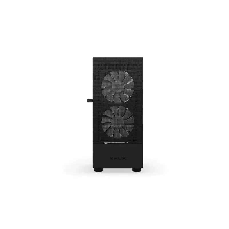 PC korpusas KRUX VAKO KRX0132 ATX juodas — grūdintas stiklas, RGB, palaiko Mini‑ATX, GPU iki 31 cm, CPU aušintuvas iki 15,9 cm