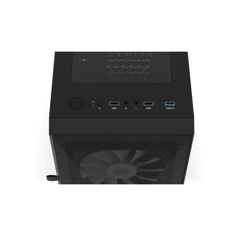 PC korpusas KRUX VAKO KRX0132 ATX juodas — grūdintas stiklas, RGB, palaiko Mini‑ATX, GPU iki 31 cm, CPU aušintuvas iki 15,9 cm
