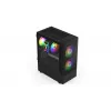 PC korpusas KRUX VAKO KRX0132 ATX juodas — grūdintas stiklas, RGB, palaiko Mini‑ATX, GPU iki 31 cm, CPU aušintuvas iki 15,9 cm