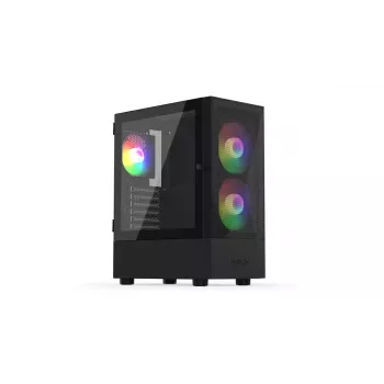 PC korpusas KRUX VAKO KRX0132 ATX juodas — grūdintas stiklas, RGB, palaiko Mini‑ATX, GPU iki 31 cm, CPU aušintuvas iki 15,9 cm