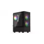 PC korpusas KRUX VAKO KRX0132 ATX juodas — grūdintas stiklas, RGB, palaiko Mini‑ATX, GPU iki 31 cm, CPU aušintuvas iki 15,9 cm