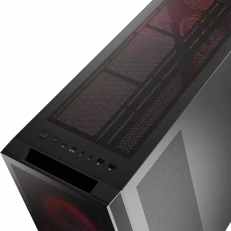 PC Case MODECOM VOLCANO EXPANSE S APEX ARGB MIDI Tower, grūdintas stiklas, USB-C, 3x140mm priekyje, palaiko ATX/microATX, GPU iki 430mm
