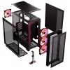 PC Case MODECOM VOLCANO EXPANSE S APEX ARGB MIDI Tower, grūdintas stiklas, USB-C, 3x140mm priekyje, palaiko ATX/microATX, GPU iki 430mm