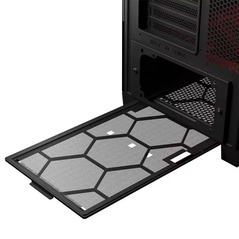 PC Case MODECOM VOLCANO EXPANSE S APEX ARGB MIDI Tower, grūdintas stiklas, USB-C, 3x140mm priekyje, palaiko ATX/microATX, GPU iki 430mm