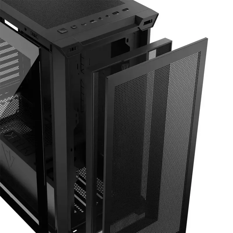 PC Case MODECOM VOLCANO EXPANSE S APEX ARGB MIDI Tower, grūdintas stiklas, USB-C, 3x140mm priekyje, palaiko ATX/microATX, GPU iki 430mm