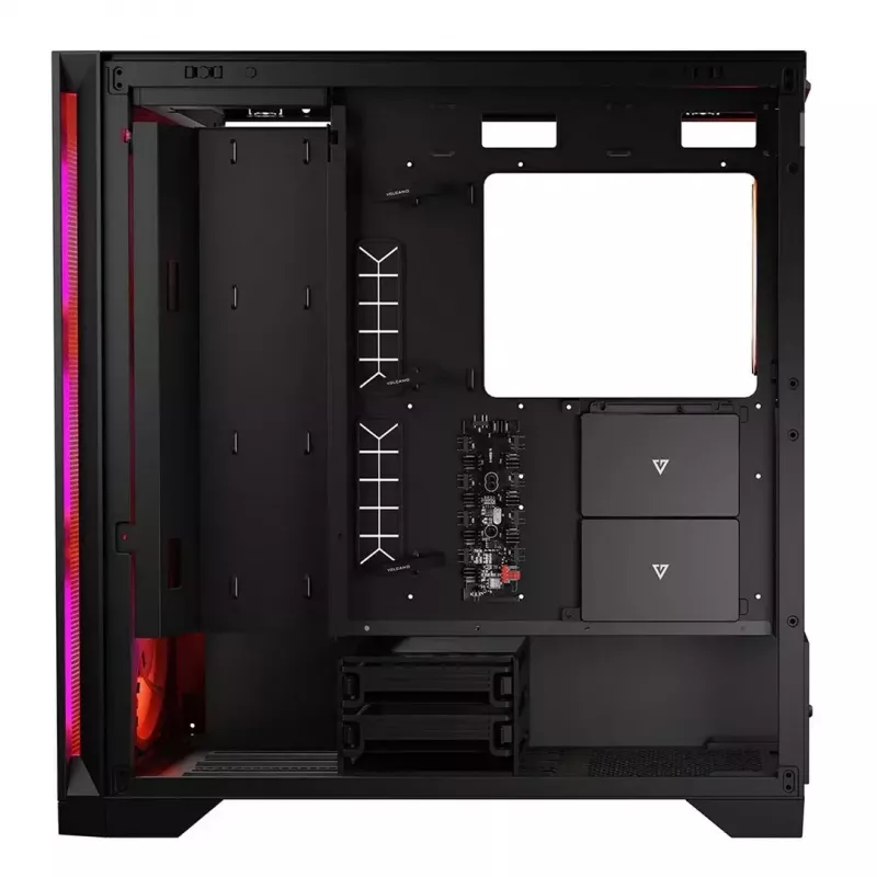 PC Case MODECOM VOLCANO EXPANSE S APEX ARGB MIDI Tower, grūdintas stiklas, USB-C, 3x140mm priekyje, palaiko ATX/microATX, GPU iki 430mm