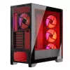 PC Case MODECOM VOLCANO EXPANSE S APEX ARGB MIDI Tower, grūdintas stiklas, USB-C, 3x140mm priekyje, palaiko ATX/microATX, GPU iki 430mm