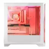 PC korpusas MODECOM VOLCANO EXPANSE S APEX ARGB Midi Tower baltas — grūdintas stiklas, ARGB, palaiko micro ATX, GPU iki 430 mm