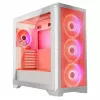 PC korpusas MODECOM VOLCANO EXPANSE S APEX ARGB Midi Tower baltas — grūdintas stiklas, ARGB, palaiko micro ATX, GPU iki 430 mm
