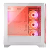PC korpusas MODECOM VOLCANO EXPANSE S APEX ARGB Midi Tower baltas — grūdintas stiklas, ARGB, palaiko micro ATX, GPU iki 430 mm