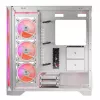 PC korpusas MODECOM VOLCANO EXPANSE S APEX ARGB Midi Tower baltas — grūdintas stiklas, ARGB, palaiko micro ATX, GPU iki 430 mm