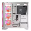 PC korpusas MODECOM VOLCANO EXPANSE S APEX ARGB Midi Tower baltas — grūdintas stiklas, ARGB, palaiko micro ATX, GPU iki 430 mm