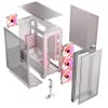 PC korpusas MODECOM VOLCANO EXPANSE S APEX ARGB Midi Tower baltas — grūdintas stiklas, ARGB, palaiko micro ATX, GPU iki 430 mm