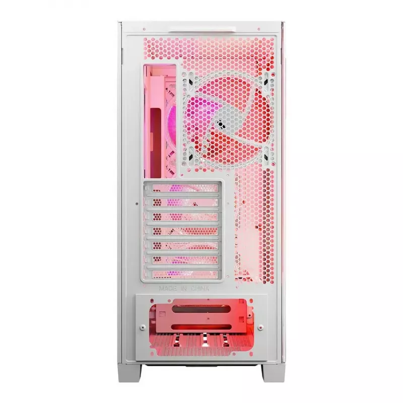 PC Case MODECOM VOLCANO EXPANSE T APEX ARGB MIDI White — grūdintas stiklas, ARGB, USB-C, palaiko mikro-ATX, GPU iki 430 mm