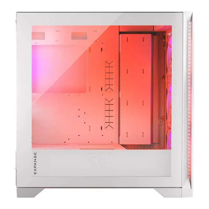 PC Case MODECOM VOLCANO EXPANSE T APEX ARGB MIDI White — grūdintas stiklas, ARGB, USB-C, palaiko mikro-ATX, GPU iki 430 mm
