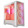 PC Case MODECOM VOLCANO EXPANSE T APEX ARGB MIDI White — grūdintas stiklas, ARGB, USB-C, palaiko mikro-ATX, GPU iki 430 mm