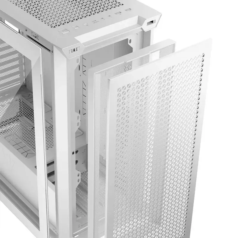 PC Case MODECOM VOLCANO EXPANSE T APEX ARGB MIDI White — grūdintas stiklas, ARGB, USB-C, palaiko mikro-ATX, GPU iki 430 mm