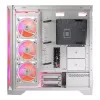 PC Case MODECOM VOLCANO EXPANSE T APEX ARGB MIDI White — grūdintas stiklas, ARGB, USB-C, palaiko mikro-ATX, GPU iki 430 mm