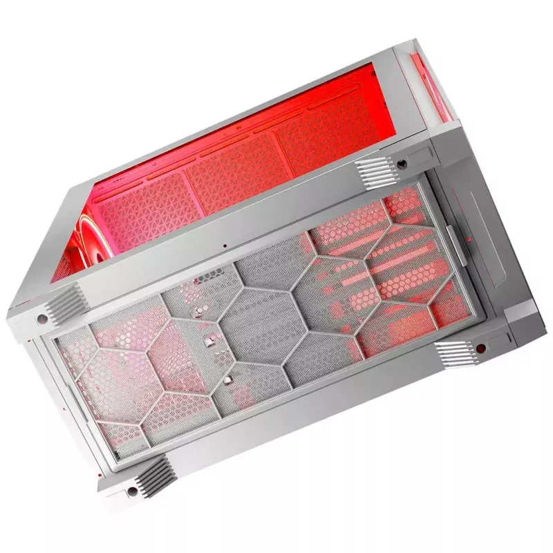 PC Case MODECOM VOLCANO EXPANSE T APEX ARGB MIDI White — grūdintas stiklas, ARGB, USB-C, palaiko mikro-ATX, GPU iki 430 mm