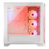 PC Case MODECOM VOLCANO EXPANSE T APEX ARGB MIDI White — grūdintas stiklas, ARGB, USB-C, palaiko mikro-ATX, GPU iki 430 mm