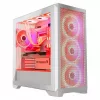 PC Case MODECOM VOLCANO EXPANSE T APEX ARGB MIDI White — grūdintas stiklas, ARGB, USB-C, palaiko mikro-ATX, GPU iki 430 mm