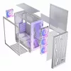 PC korpusas MODECOM Volcano Perun Apex ARGB baltas — Midi Tower, grūdintas stiklas, ARGB, USB-C, palaiko micro ATX, GPU iki 39 cm