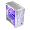 PC korpusas MODECOM Volcano Perun Apex ARGB baltas — Midi Tower, grūdintas stiklas, ARGB, USB-C, palaiko micro ATX, GPU iki 39 cm