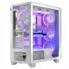 PC korpusas MODECOM Volcano Perun Apex ARGB baltas — Midi Tower, grūdintas stiklas, ARGB, USB-C, palaiko micro ATX, GPU iki 39 cm