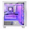 PC korpusas MODECOM Volcano Perun Apex ARGB baltas — Midi Tower, grūdintas stiklas, ARGB, USB-C, palaiko micro ATX, GPU iki 39 cm