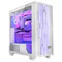 PC korpusas MODECOM Volcano Perun Apex ARGB baltas — Midi Tower, grūdintas stiklas, ARGB, USB-C, palaiko micro ATX, GPU iki 39 cm