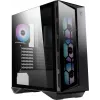 MSI MPG GUNGNIR 110R Mid Tower žaidimų kompiuterio korpusas juodas, USB 3.2 Gen2 Type C, 4x 120mm ARGB ventiliatoriai, Mystic Light sinchronizavimas, 1 į 6 ARGB valdymo plokštė, 2x grūdinto stiklo plokštės, ATX, mATX, mini-ITX