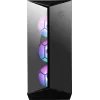 MSI MPG GUNGNIR 110R Mid Tower žaidimų kompiuterio korpusas juodas, USB 3.2 Gen2 Type C, 4x 120mm ARGB ventiliatoriai, Mystic Light sinchronizavimas, 1 į 6 ARGB valdymo plokštė, 2x grūdinto stiklo plokštės, ATX, mATX, mini-ITX