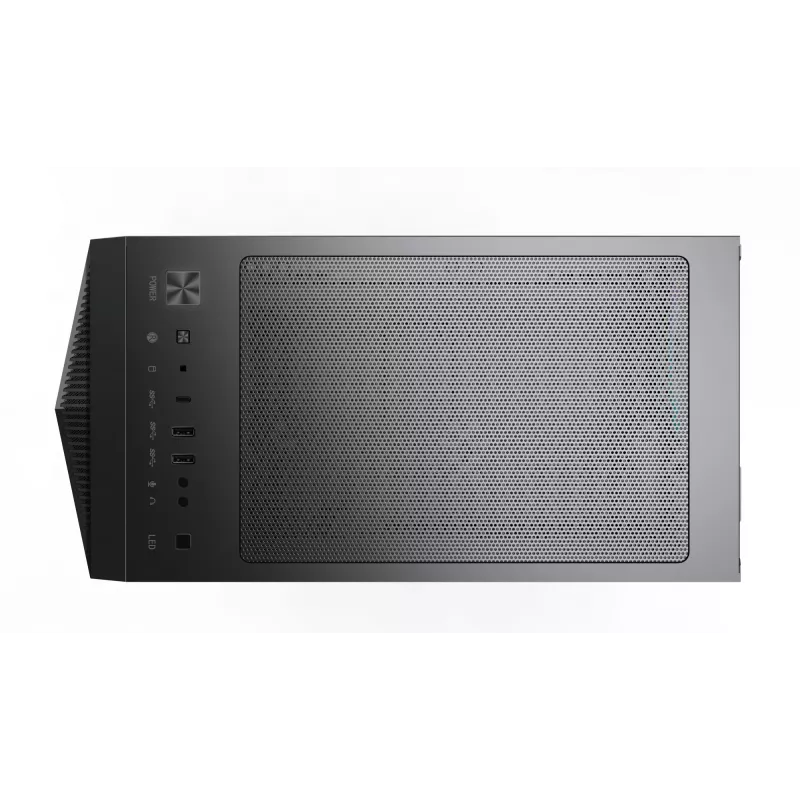 MSI MPG GUNGNIR 110R Mid Tower žaidimų kompiuterio korpusas juodas, USB 3.2 Gen2 Type C, 4x 120mm ARGB ventiliatoriai, Mystic Light sinchronizavimas, 1 į 6 ARGB valdymo plokštė, 2x grūdinto stiklo plokštės, ATX, mATX, mini-ITX