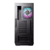 MSI MPG GUNGNIR 110R Mid Tower žaidimų kompiuterio korpusas juodas, USB 3.2 Gen2 Type C, 4x 120mm ARGB ventiliatoriai, Mystic Light sinchronizavimas, 1 į 6 ARGB valdymo plokštė, 2x grūdinto stiklo plokštės, ATX, mATX, mini-ITX