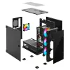 PC dėklas SAVIO Prime X1 ARGB Glass Midi Tower juodas — grūdintas stiklas, ARGB ventiliatoriai, micro ATX/ATX palaikymas
