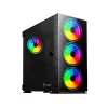 PC dėklas SAVIO Prime X1 ARGB Glass Midi Tower juodas — grūdintas stiklas, ARGB ventiliatoriai, micro ATX/ATX palaikymas