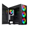 PC dėklas SAVIO Prime X1 ARGB Glass Midi Tower juodas — grūdintas stiklas, ARGB ventiliatoriai, micro ATX/ATX palaikymas