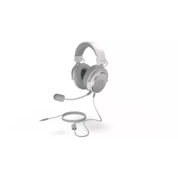 Laidinės binaurinės ausinės ENDORFY VIRO Plus USB Onyx White — 5,3 cm tvarkyklės, 20–20000 Hz, 98 dB, 32 Ω, nuimamas strėlinis mikrofonas, 2,9 m laidas