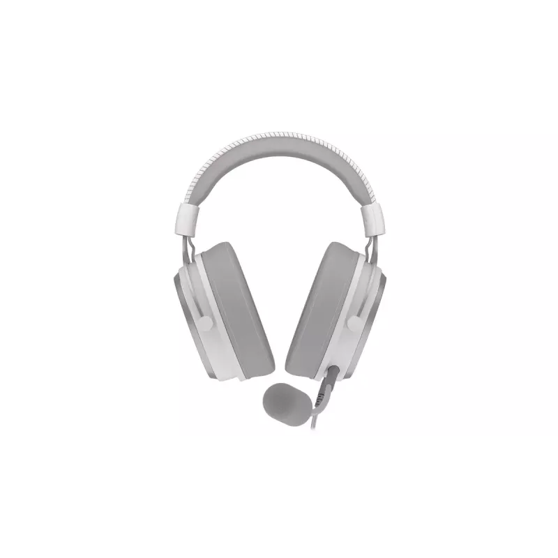 Laidinės binaurinės ausinės ENDORFY VIRO Plus USB Onyx White — 5,3 cm tvarkyklės, 20–20000 Hz, 98 dB, 32 Ω, nuimamas strėlinis mikrofonas, 2,9 m laidas