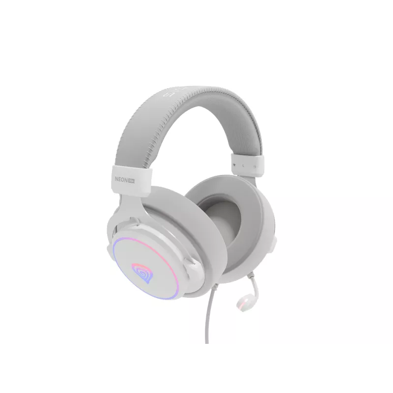 GENESIS Neon 764 Ausinės Laidinės Galvos juosta Žaidimams USB Type-A Baltos