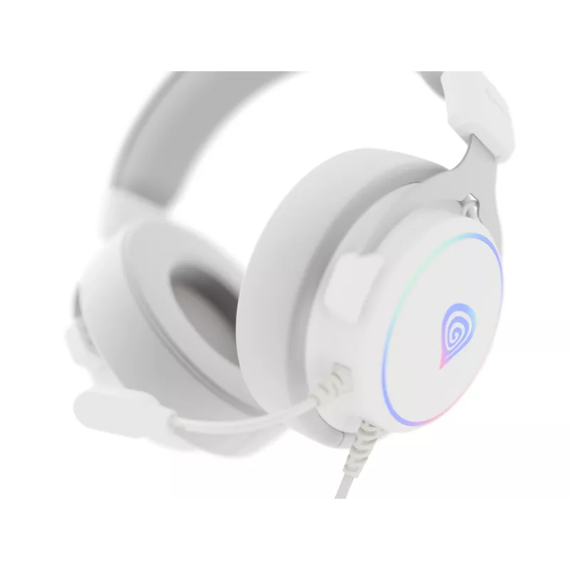 GENESIS Neon 764 Ausinės Laidinės Galvos juosta Žaidimams USB Type-A Baltos