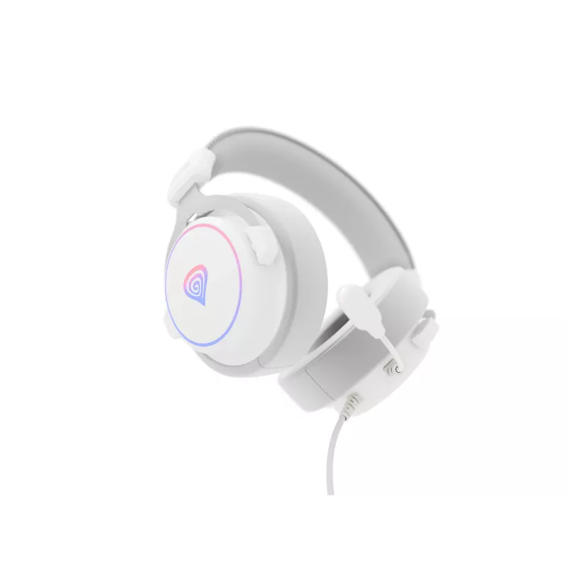 GENESIS Neon 764 Ausinės Laidinės Galvos juosta Žaidimams USB Type-A Baltos
