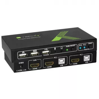 Techly 2x1 USB HDMI 4Kx2K IDATA KVM-HDMI2U KVM jungiklis juodas