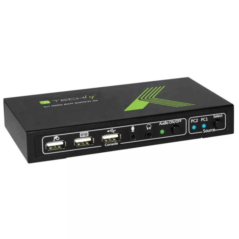 Techly 2x1 USB HDMI 4Kx2K IDATA KVM-HDMI2U KVM jungiklis juodas