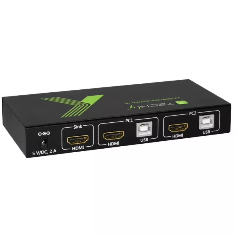 Techly 2x1 USB HDMI 4Kx2K IDATA KVM-HDMI2U KVM jungiklis juodas